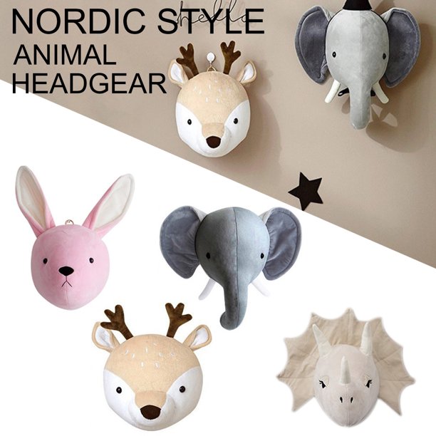 Decoración hogareña Gwong animales cabeza decoración de pared delicada algodón relleno peluche de peluche colgando decoración de juguete decoración del hogar Gwong 21070576