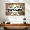thumbnail image 2 of Elephant Stock Kiss Me Goodnight Love Typography Wall Sign Wall Art - Horizontal Canvas Wall Art - Living Room Wall Decor - Wall Signs Canvas - Black And Brown Decor - 24" x 16", 2 of 8