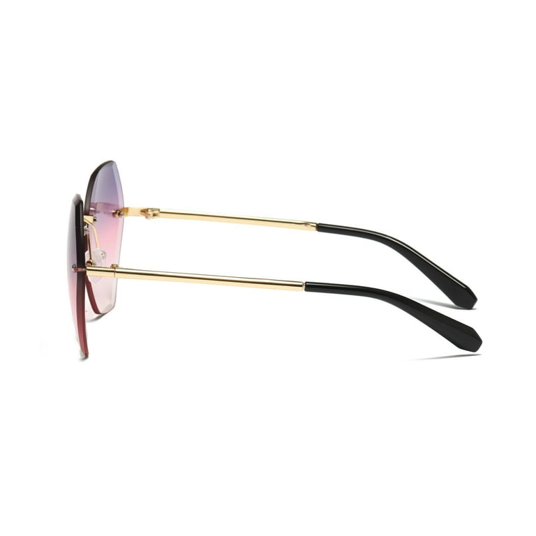 Womens Oversized Rimless Sunglasses for Driving Outdoor  display picture 1