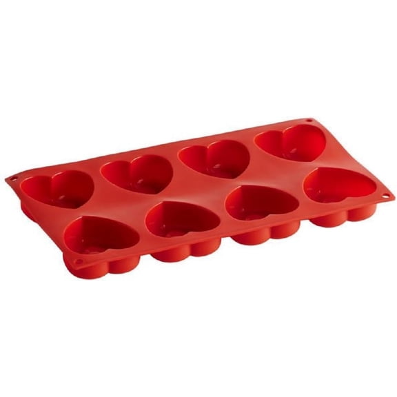TrueCraftware- Heart Silicone Baking Pan Egg Mold 8 Cavities 2.4 oz. each cup- Nonstick Food Grade Cupcake Pan Baking Pan for Muffins Cupcakes Egg Bites Mold Chocolate Molds
