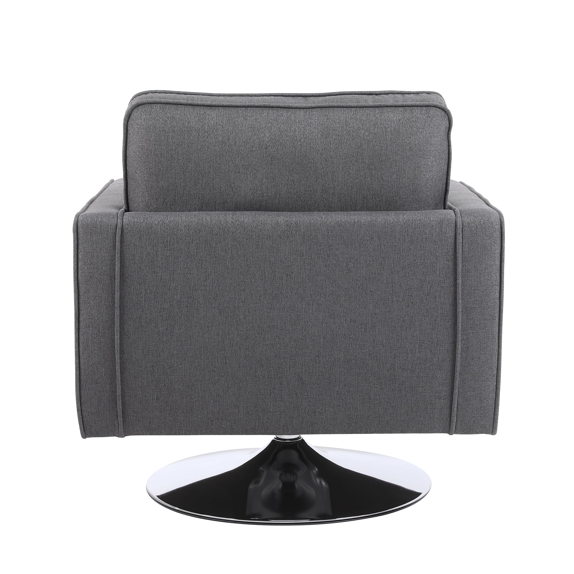 Kadyn Modern Teddy Fabric Swivel Accent Chair with 360 Degree Swiveling for Living Room, Dark Gray