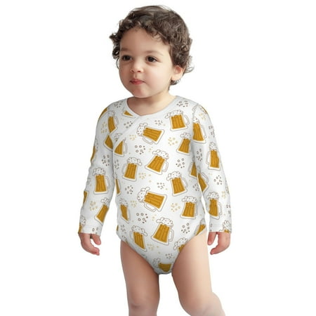 

Fotbe Beer Pattern Unisex-baby Long-sleeve Bodysuit Long Sleeve Bodysuits One-piece 100% Organic Cotton for Infant Baby Boys Unisex-2 Years