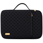 Aisboks 15.6-16'' Laptop Sleeve Case, Classic Slim Laptop Bag with Gold Metal Logo, Professional Protective Computer Cover for MacBook Pro 16, Dell XPS 16, HP, Lenovo, Asus, Black