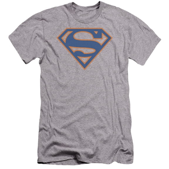 Superman - Navy & Gold Shield - Premium Slim Fit Short Sleeve Shirt - Small