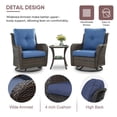 thumbnail image 5 of Gymojoy 2 Pieces Outdoor Wicker Swivel Rocker Patio Chair, Outdoor Swivel Gliders,Set of 2 with High Back, Deep Seat (Brown Wicker/Blue Cushion), 5 of 8