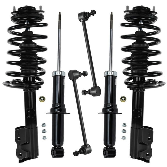 Detroit Axle - AWD 6pc Suspension Kit for Jeep 2007-2008 Patriot Compass 2 Front Struts with Coil Spring Assembly 2 Rear Shock Absorbers 2 Front Sway Bar End Links Replacement
