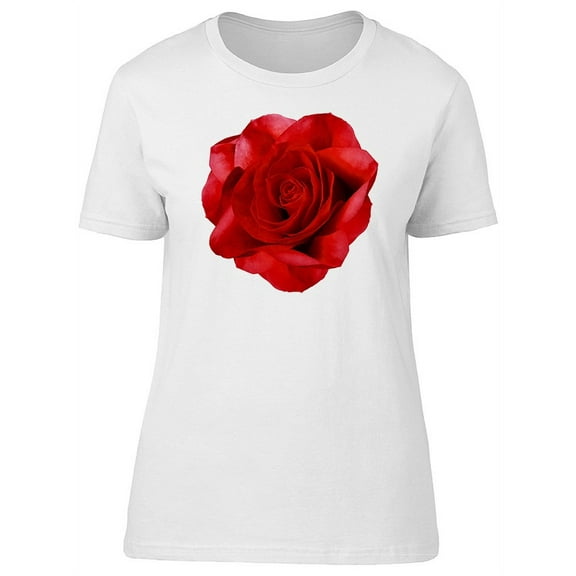 Beautiful Bright Red Rose Flower T-Shirt Women -Image by Shutterstock, Female Medium