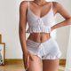 thumbnail image 1 of Top Corto + Pantalones Cortos Mujeres Cami Top + Shorts Conjuntos de 2 piezas Volantes Chaleco Top + Shorts Conjunto de playa (Blanco M) Kuymtek para Mujer Blanco T M, 1 of 9