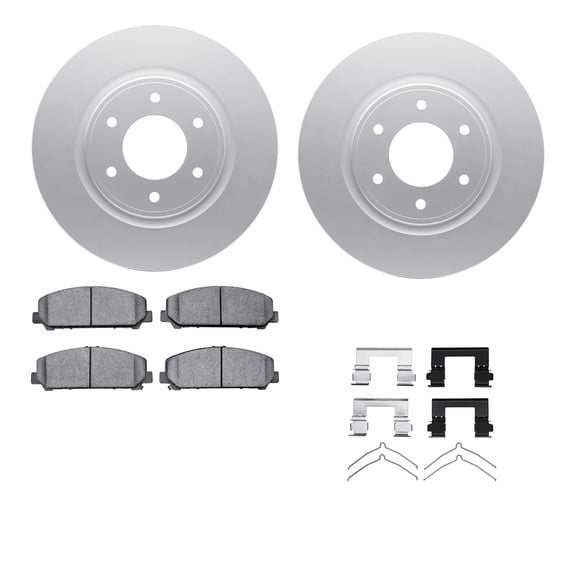 Dynamic Friction Company Front Geospec Brake Rotors with 5000 Advanced Brake Pads includes Hardware 4512-67140