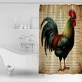 thumbnail image 4 of Extra Long Shower Curtain 72x96 Inch, Retro Rooster Shower Curtain Waterproof Bathroom Decor Farmhouse Vintage Animal Watercolor Fabric Bath Curtain Set Accessories with Hooks, 4 of 6