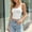 White, variant on Endives Women's Tanks Top Square Neck Sleeveless Tops Double Lined Deep Back Top Bodycon Summer Going Out Top Basic Tee Tank Tops for Women M