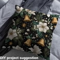 thumbnail image 2 of Homewish Chic Christmas Flower Fabric by the Yard 1 Yard,Xmas Bell Home Decor Fabric by the Yard,Gold White Green Sewing Fabric For Men Women,Super Cozy Room Decor, 2 of 6