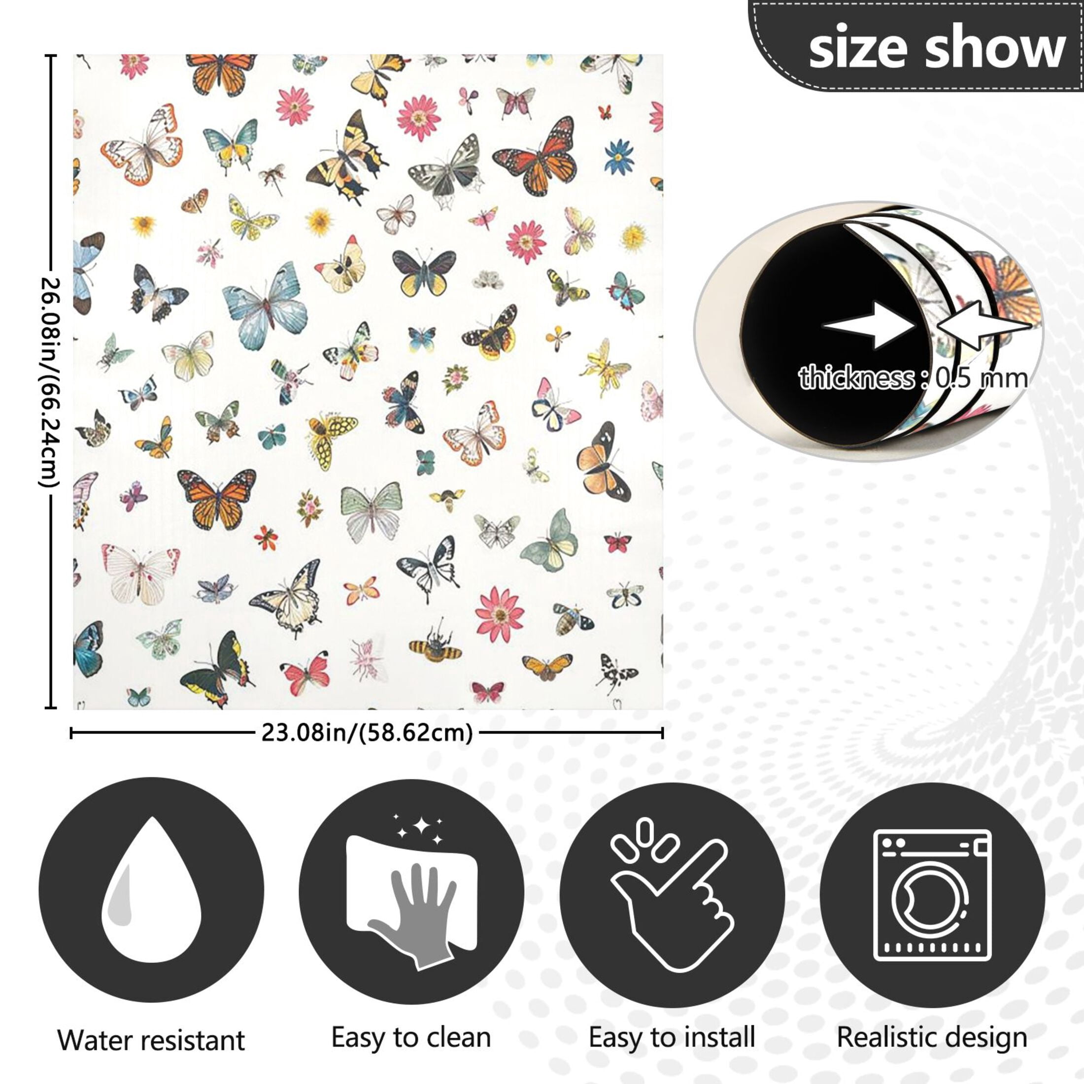 Dishwasher Magnetic Sticker 23x26 Inch Refrigerator Magnetic Sticker Washing Machine Magnetic Sticker Kitchen Panel Magnetic Sticker Home Decor Butterflies Of Various Colors