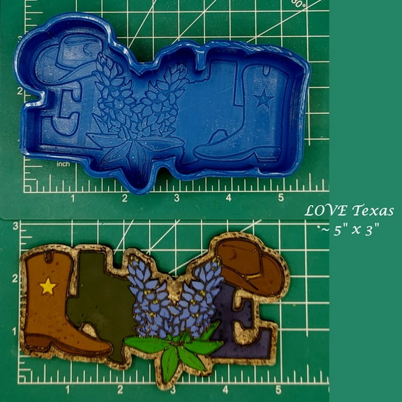 LOVE Texas silicone freshie mold