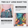 thumbnail image 6 of Colorful Tropical Leaf Pattern Apron-Garden Aprons for Women with Pockets-Cotton Linen Waterproof Kitchen Cooking Gardening Aprons Adjustable for Kitchen,Cooking,BBQ and Salon 33x27 Inch, 6 of 7
