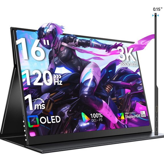 [New Realease] UPERFECT 16" Portable Gaming Monitor 120HZ 3K 2880*1800, OLED Screen, 100000:1 Ratio