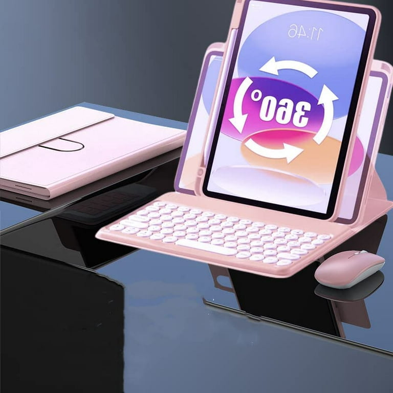 Ipad Pro 12.9 2022 2021 2020 2018 Étui avec clavier, support rotatif Ipad  Pro 12,9 pouces 6ème 5ème 4ème 3ème génération Keyboard Case, Smart Clear  Cover Wit