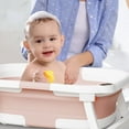 thumbnail image 6 of Aprpink Foldable Baby Bathtub PP+TPE with Soft Bath Net&Thermometer for 0-36 Months Toddler Pink, 6 of 8