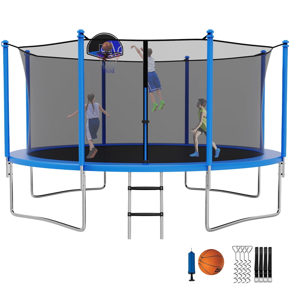 YORIN Trampoline 12FT for Kids Adults with Enclosure Net, 1200LBS Round