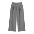 thumbnail image 5 of Jopfuhed Women's Wide Leg Yoga Pants Elastic High Waist Tummy Control Capri Pants with Pockets Side Flowy Gym Workout Jogging Pants,Sizes S-3XL, 5 of 9