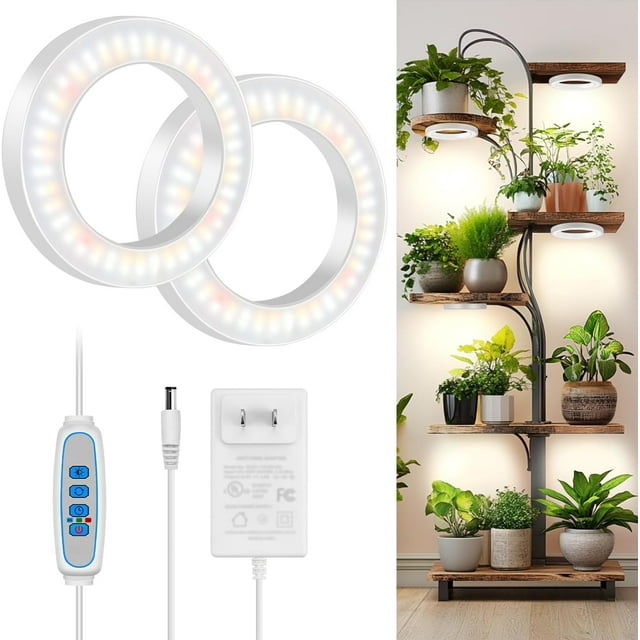 .” Grow Lights for Indoor Plants K LEDs Full Spectrum Indoor Plant Light with H Timer Color Modes Under Cabinet Growing Lamp with ft Power Cord (Head)