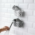thumbnail image 2 of Injueey Estante para fregadero, esponja para jabón, escurridor de tela, cesta de almacenamiento, bolsa, soporte para grifo, soporte ajustable Organizadores de utensilios de cocina gris, 2 of 6