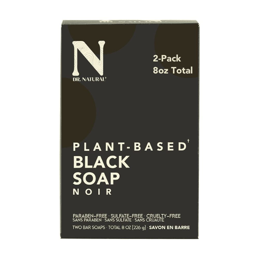 (2 pack) Dr. Natural Black Soap Bar - Shea Butter & Essential Oils 2-Pack - 8oz
