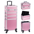 thumbnail image 1 of Rolling Makeup Trolley Train Case Adazzo 4 en 1, color rosa brillante, 1 of 7