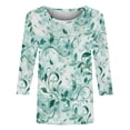 thumbnail image 5 of JTZGDY 3/4 Sleeve Tops for Women Dressy Casual Summer Tie Dye Gradient Color Print T-Shirts Lightweight Comfy Floral Pattern Graphic Tunic Tees Blouse Multicolor#12 XXL, 5 of 6