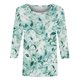 thumbnail image 5 of Mujeres Manga Larga Tops 3/4 Manga Floral Estampado Blusa, Cuello Redondo Camisa Casual para el Uso Diario de la Primavera, 5 of 5