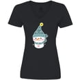 thumbnail image 3 of Inktastic Cute Christmas Snowman in Blue Hat and Scarf Women's V-Neck T-Shirt, 3 of 5