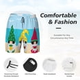 thumbnail image 3 of Yiaed Gnomes On The Beach Print Mens Swim Trunks Bathing Suit Compression Liner Beach Swim Shorts Swimwear Quick Dry Zipper Pocket No-Chafing Board Short-3X-Large, 3 of 6