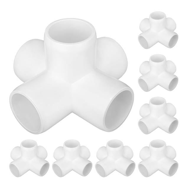 Accesorios de tubería de PVC tallados exquisitamente de 5 vías, 1 pulgada, paquete de 8