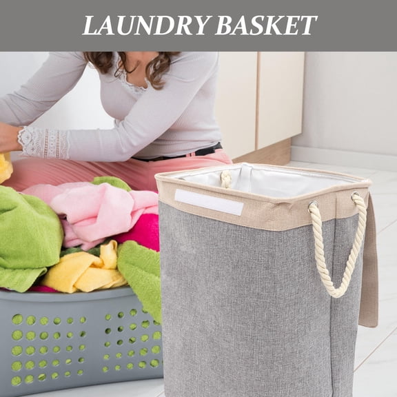 CATIEBYE Foldable Laundry Basket Grey Large Capacity Clothes Hamper with Breathable Mesh for Easy Storage and Organization