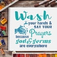 thumbnail image 6 of Bathroom Stencil Decoration Template 11.8x11.8 inch Plastic Wash Your Hands Stencils Square Reusable Stencils for Painting on Wood Floor Wall and Fabric, 6 of 7