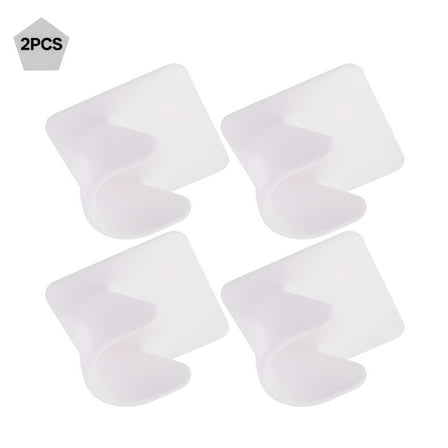 LAMIRO 4pcs No Drilling Adhesive Curtain Rod Hook Shower Curtain Rod Holder Tension Rod Bracket