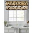 thumbnail image 4 of Brown Cat Paw Print Curtain Valances for Windows, Vintage Farmhouse Country Wooden Grain Kitchen Valance Window Treatment, Light Filtering Block Curtains for Bathroom/Bedroom/Living Room 54'' x 18'', 4 of 9