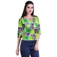 thumbnail image 2 of Moomaya Printed Keyhole Neck Ring Top Casual 3/4th Sleeve Tees Tank Tunic Top, 2 of 6