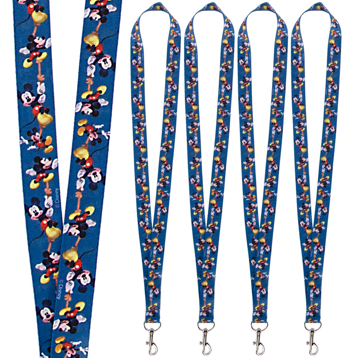 Disney (4 Pack) Character Lanyard Keychains With Lobster Clasps For