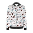 thumbnail image 3 of MKLEKYY Veste en Jean pour Femmes Veste Cardigan Décontractée à Imprimé Complet avec Fermeture Éclair Légère Mode Extérieure, 3 of 4
