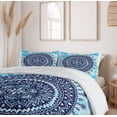 thumbnail image 6 of Ambesonne Ethnic Duvet Cover Sets, Medallion on Grunge, 2-Queen, Blue Dark Blue, 6 of 6