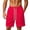 Red, variant on Men's Hiking Shorts 9 inch Casual Elastic Waist Drawstring Summer Beach Short with Zipper Pockets Black