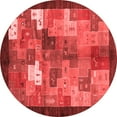 thumbnail image 1 of Ahgly Company Indoor Round Abstract Red Contemporary Area Rugs, 5' Round, 1 of 4