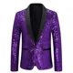 thumbnail image 3 of Traje de hombre con lentejuelas, chaqueta individual, solapa de pico, traje ajustado, esmoquin de fiesta, trajes de hombre para fiesta, vestido de noche, traje de actuación en el escenario, 3 of 5