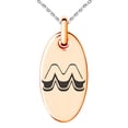 thumbnail image 1 of Stainless Steel Letter M Initial 3D Monogram Engraved Small Oval Charm Pendant Necklace, 1 of 1