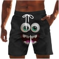 thumbnail image 5 of Yaoyar Mens Beach Shorts Cute Funny Face Summer Swim Trunks Novelty Beachwear Summer Sports Vacation Drawstring Shorts with Pockets, 5 of 5