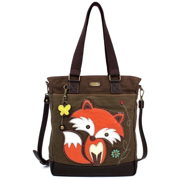 CHALA Work Tote Women Shoulder Purse with Detachable Crossbody Strap - Fox - olive stripe