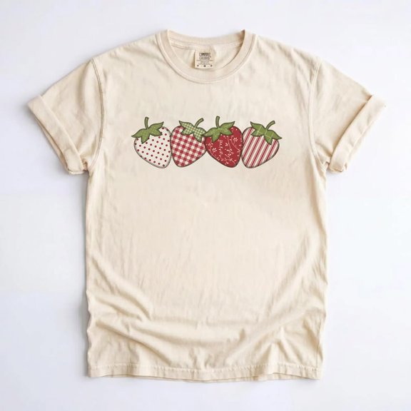 Vintage Strawberry T-Shirt, Cottagecore Summer Fruit Graphic Tee