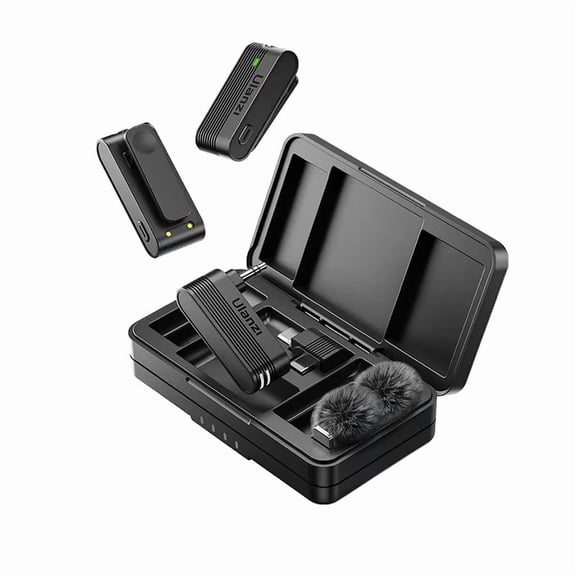 Ulanzi A100 Wireless Lavalier Microphone - J12 Upgrade, Real-Time Monitoring for iPhone 17/16/15 Pro/Pro Max, Camera Sound Recording Mic