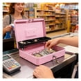 thumbnail image 2 of Money Box with Key, Money Tin with Lock Cash with Coin Tray for Petty Coins Notes ,Easy to Operate, 2 of 7